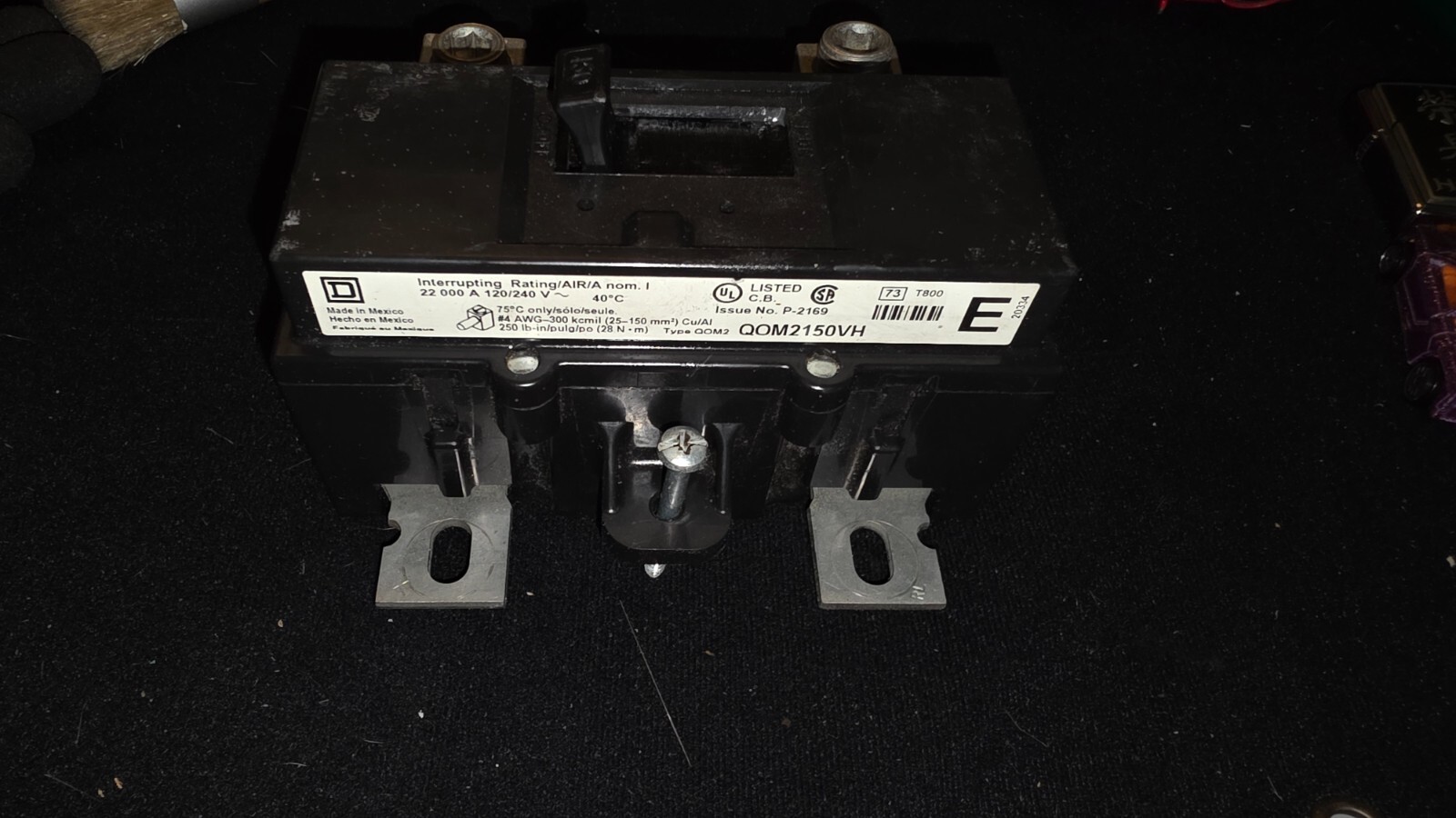 Square D QOM2150VH 150 Amp Main Circuit Breaker for QO and Homeline Load Centers
