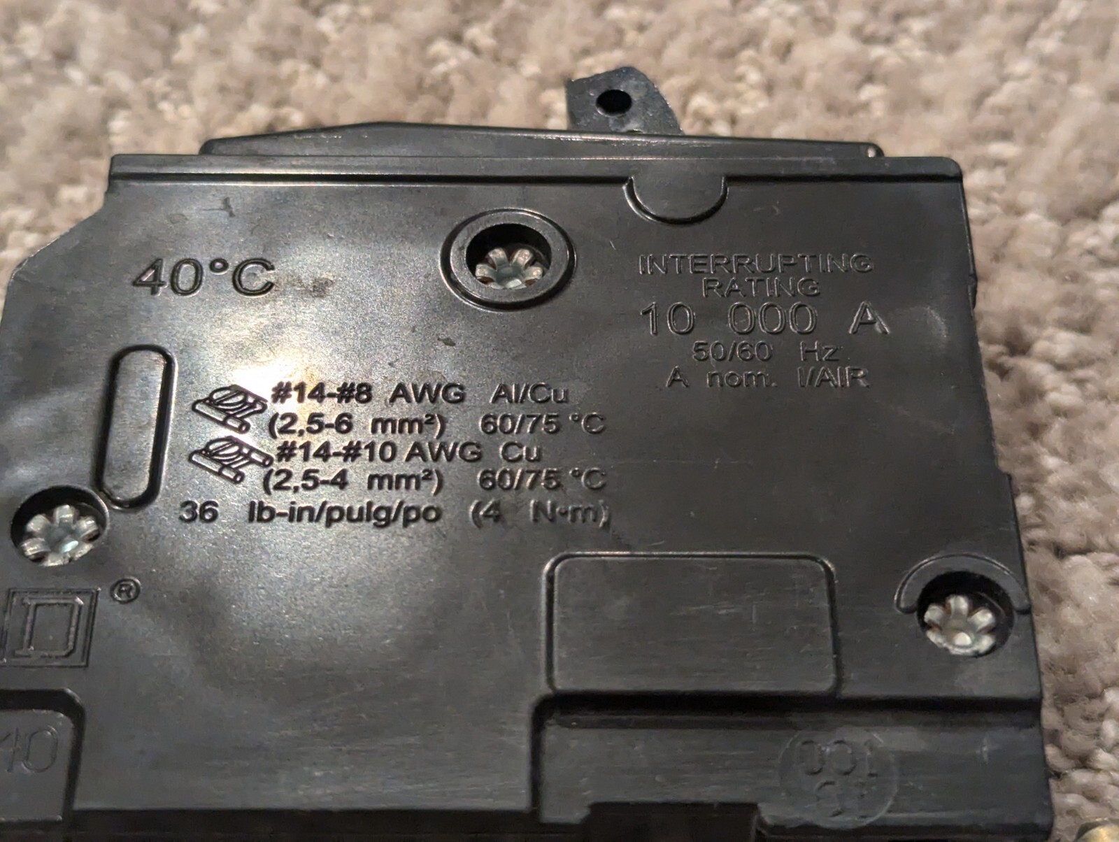 Lot of 10 Square D TYPE QOB 1 Pole 20 AMP Circuit Breaker – SWD HACR – USED GOOD