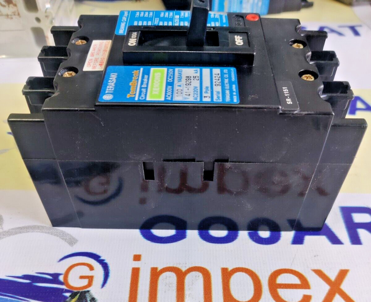 TERASAKI TEMBREAK XE100NS 100A 3POLE 25KA AC600V DC250V CIRCUIT BREAKER