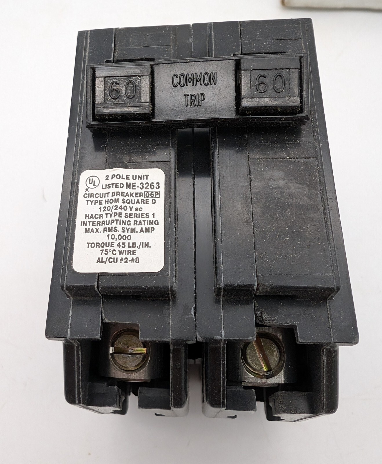 Square D Homeline HOM260 2 Pole 60 Amp Type HOM Plug In Circuit Breaker NOS