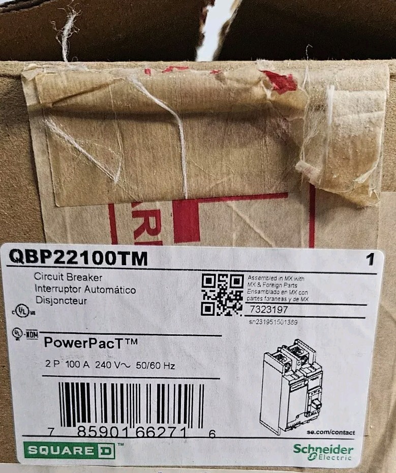 NEW Square D QBP22100TM Circuit Breaker 100AMP 2P. 240V