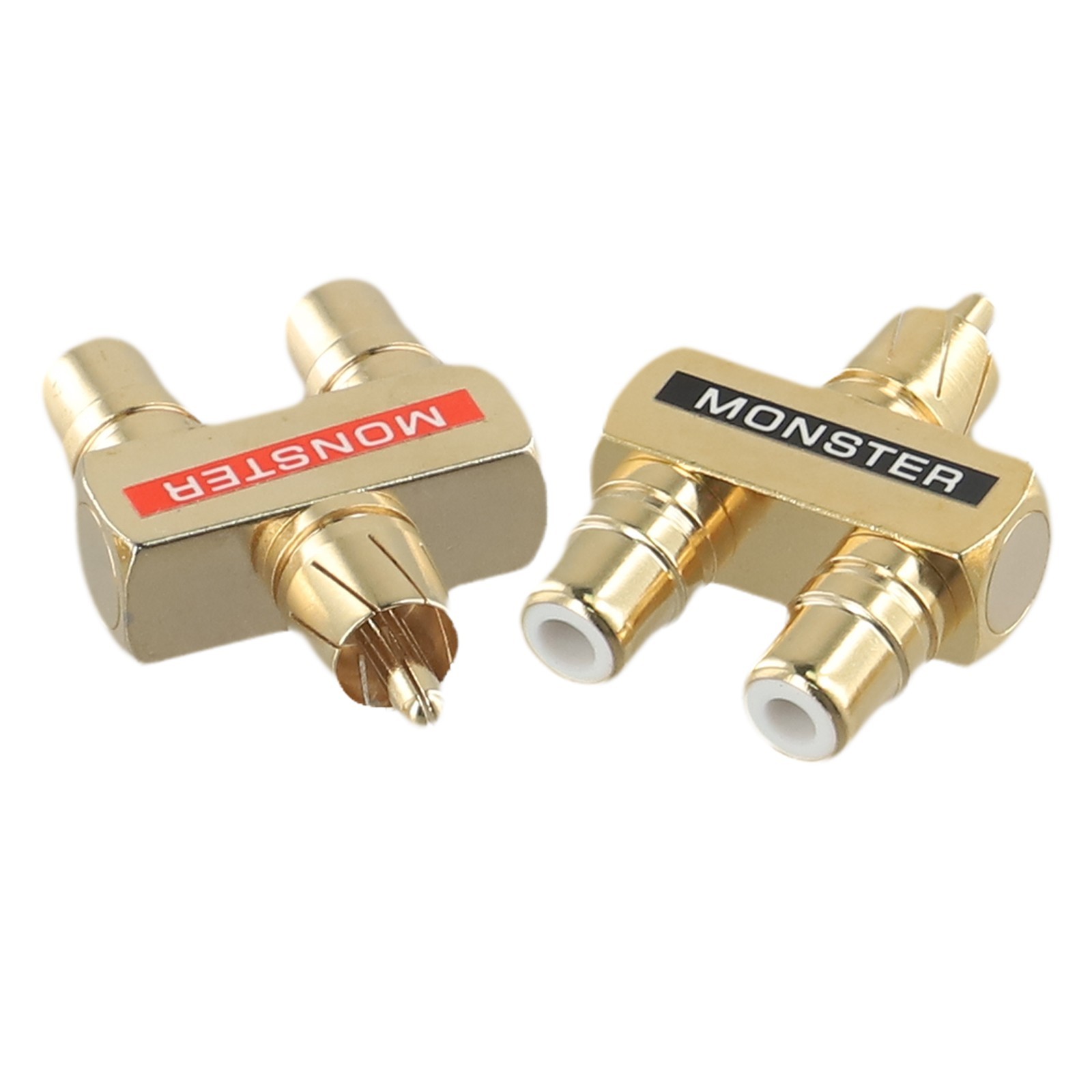 Y Splitter Adapter Copper Gold Plated Metal Parts 2pcs Accessory Audio