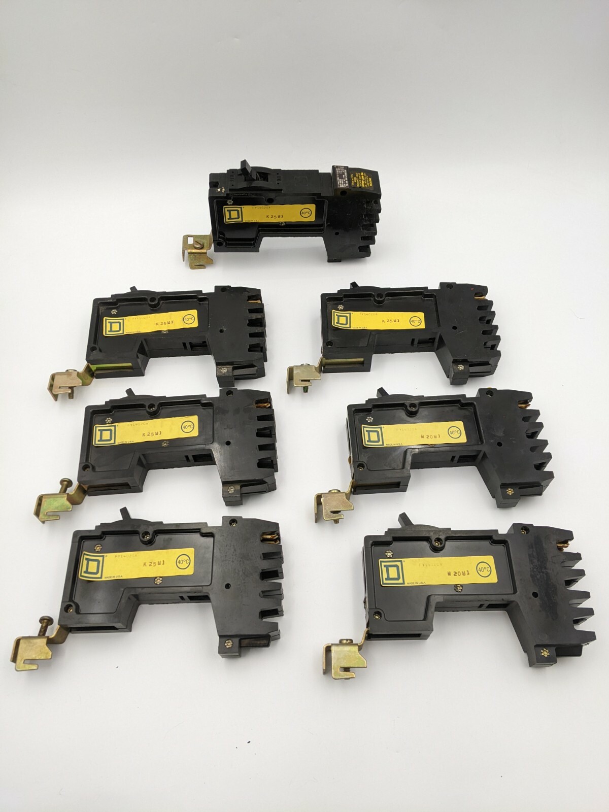 7 Pcs Square D FY14020A Circuit Breaker 20 Amp 1 Pole 277 VAC I-Line A FY14020-A