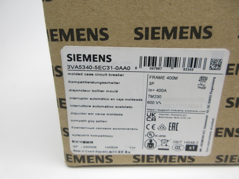 SIEMENS 3VA5340-5EC31-0AA0 600V 400A NSMP