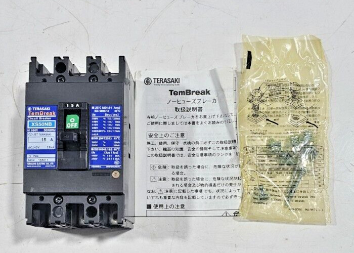 Terasaki Electric TemBreak XS50NB 3 Pole Circuit Breaker 15A 10KA 660V
