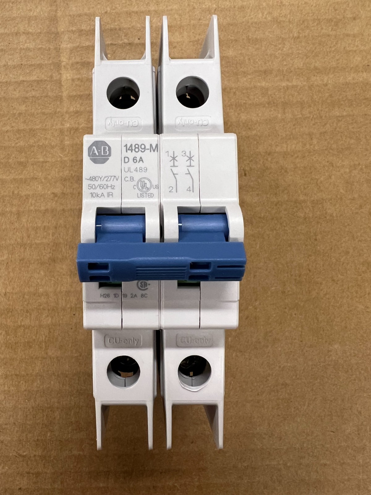 Allen-Bradley 1489-M2D060 Ser D Miniature Circuit Breaker, 2 Pole, 6A