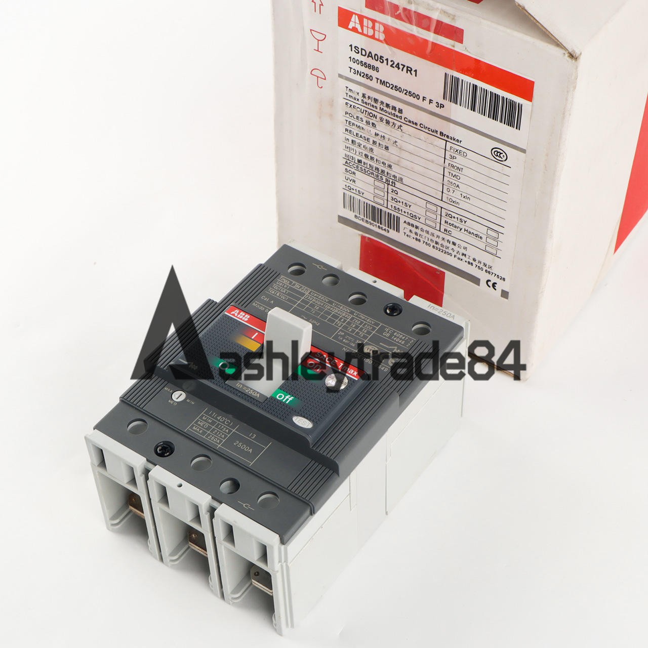 1PCS New ABB TMAX T3N250 TMD250/2500 FF 3P 250A 1SDA051247R1 Circuit Breaker