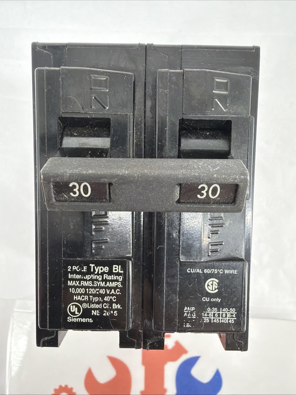 Siemens B230 Circuit Breaker, Type BL, 2 Pole, 30A, 120/240VAC, Bolt On