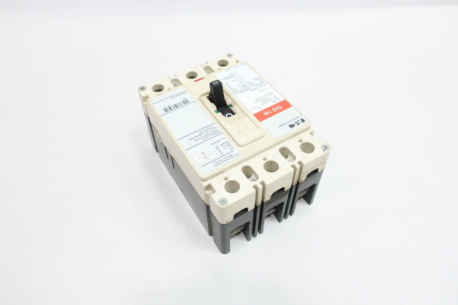 Eaton EHD3080 Molded Case Circuit Breaker 3p 80a Amp 480v-ac