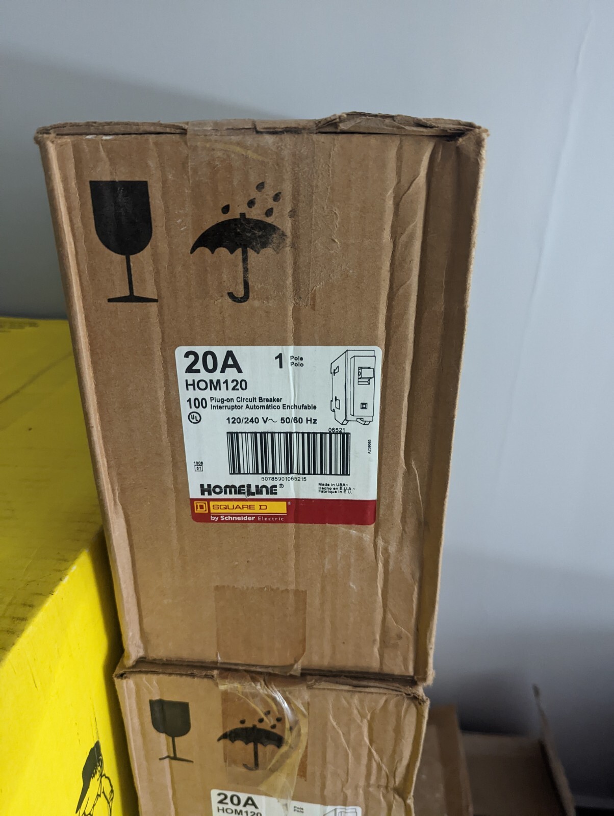 SQUARE D HOM120 HOMELINE 1 POLE 20 AMP 120/240V BREAKER LOT OF 100