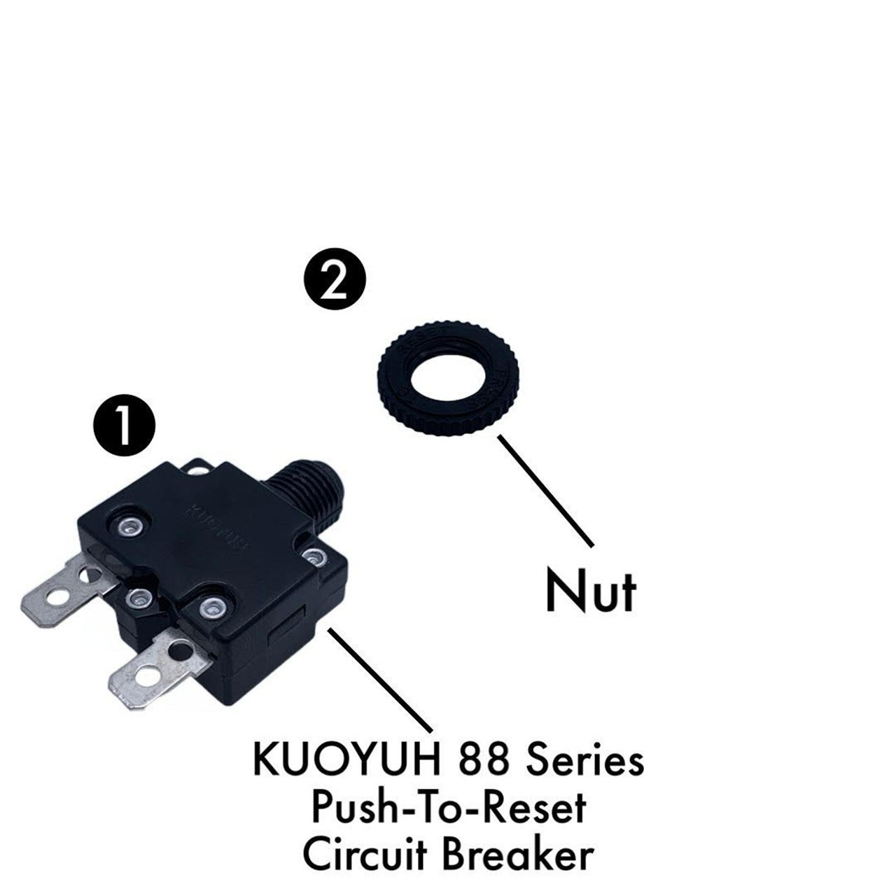 Genuine KUOYUH Thermal Circuit Breaker 6A 125/250VAC 32-50VDC (2 pack)