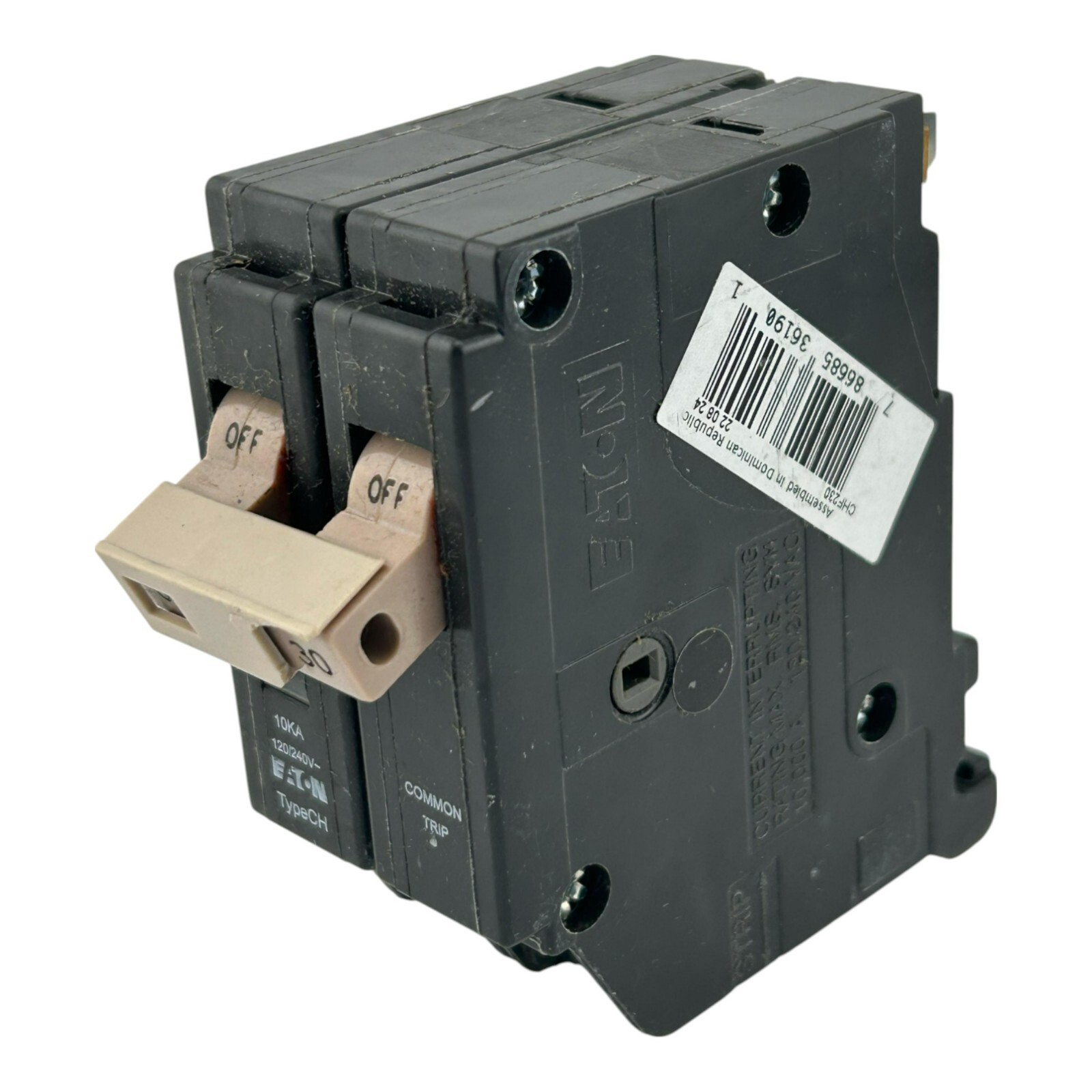CHIPPED EATON CUTLER HAMMER CHF230 Plug In Breaker 2 Pole 30 Amp 120 240VAC