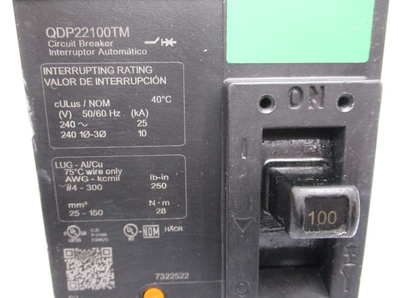 SQUARE D QDP22100TM 240V 100A (GREEN) (CHIPPED) NSNP
