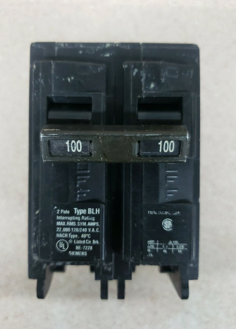1-B2100H Siemens Circuit Breaker 2 Pole 100 Amp 120/240V 22KA (BLH2100)