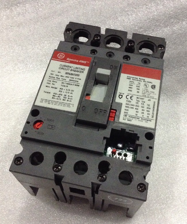 SEPA36AT0100 GENERAL ELECTRIC CIRCUIT BREAKER 3 POLE 600V RATING 100 (2 YR WTY)