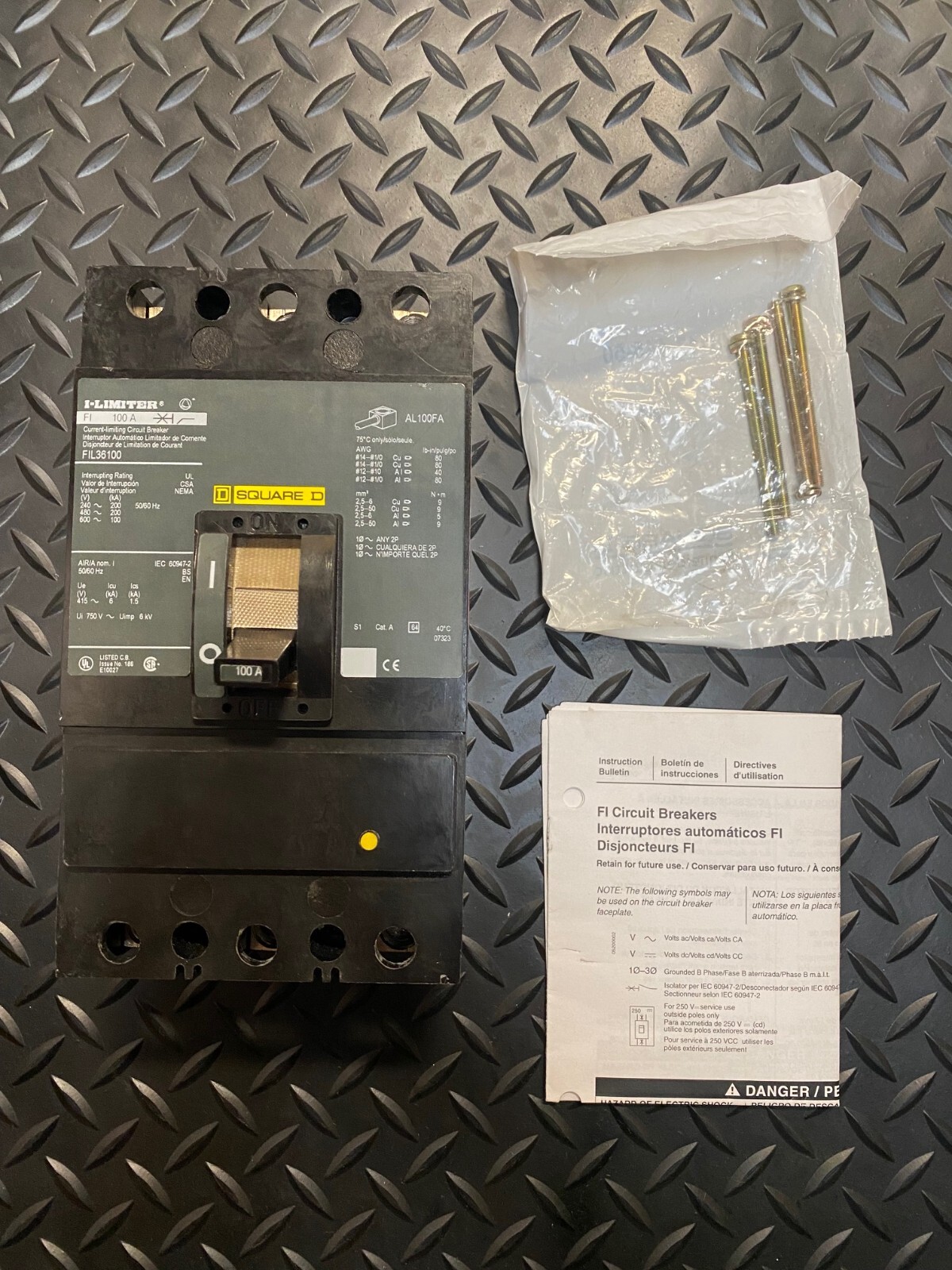 SQUARE D FIL36100 SQD 100A 200K CURRENT LIMITING BREAKER