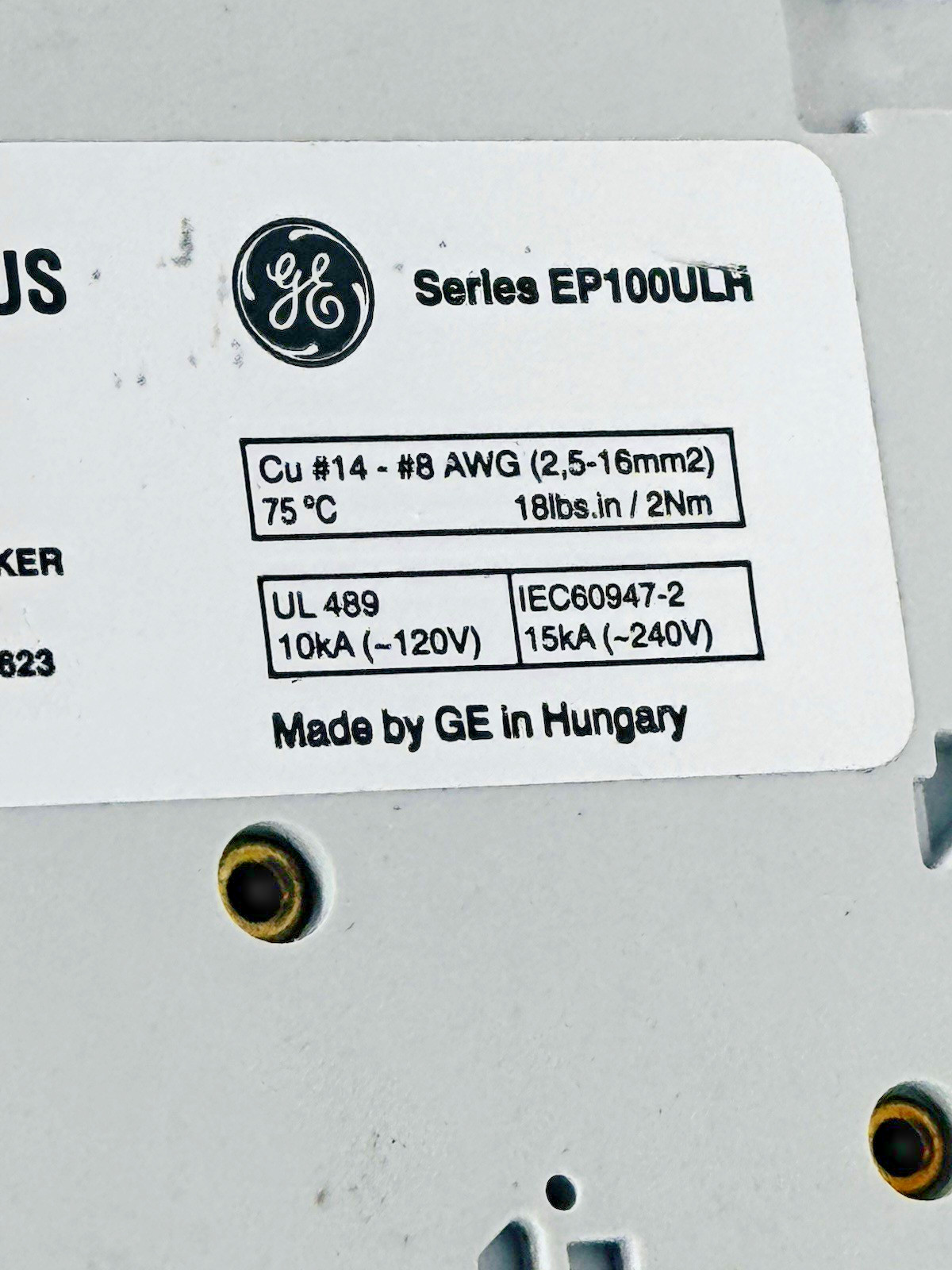 Lot of 5 GE EP101ULHC0.5 / 690265 E256870 0.5Amp Mini Circuit Breaker 1 Pole 120