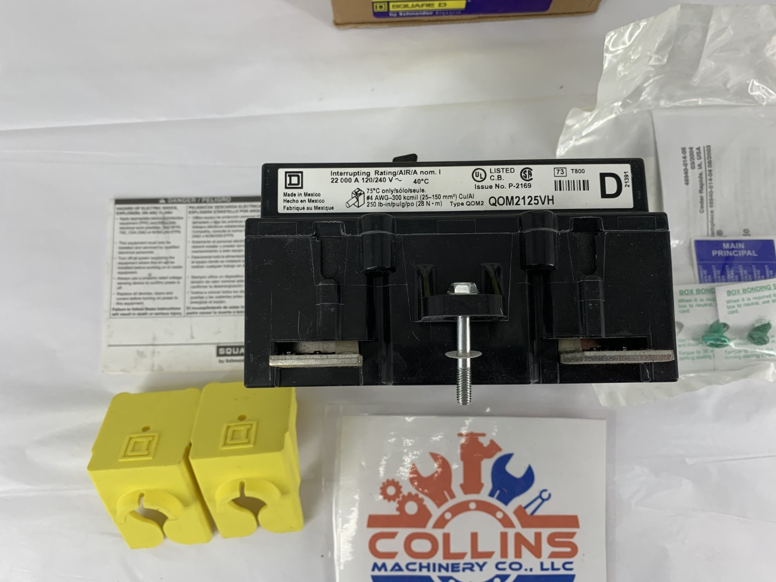Square D QOM2125VH 125A 2P 120/240VAC Bolt-On Main Circuit Breaker QOM2 Frame