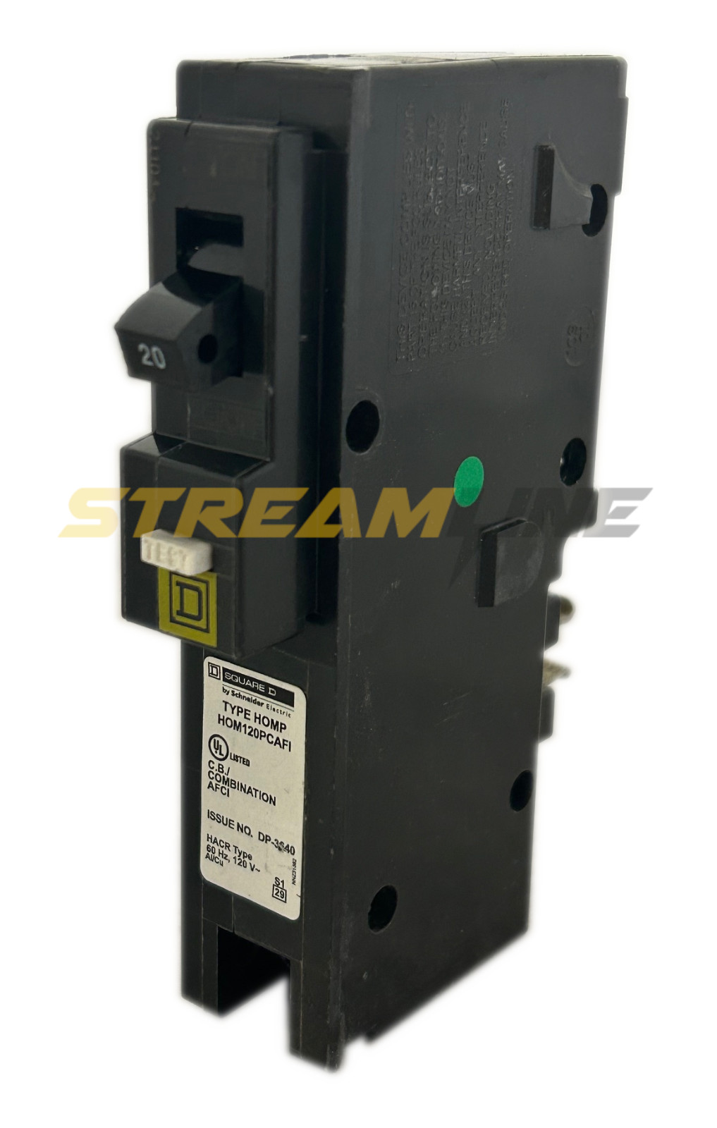 Square D HOM120PCAFI Combination Arc-Fault Circuit Breaker, 20 Amp, 120V, 1-Pole