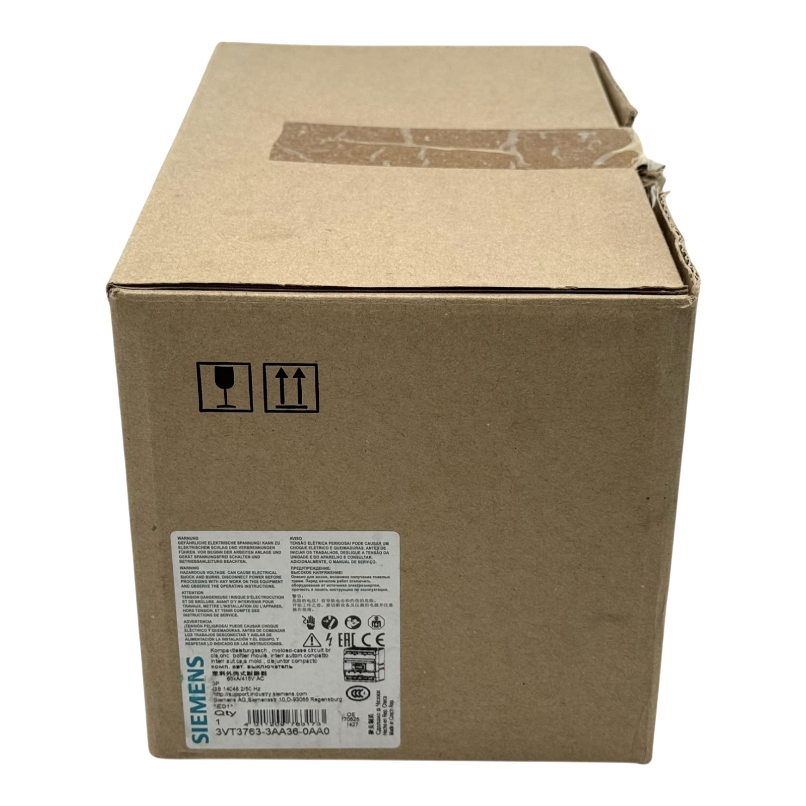 Siemens 3VT3763-3AA36-0AA0 E:01 compact circuit breaker -unused/original packaging-