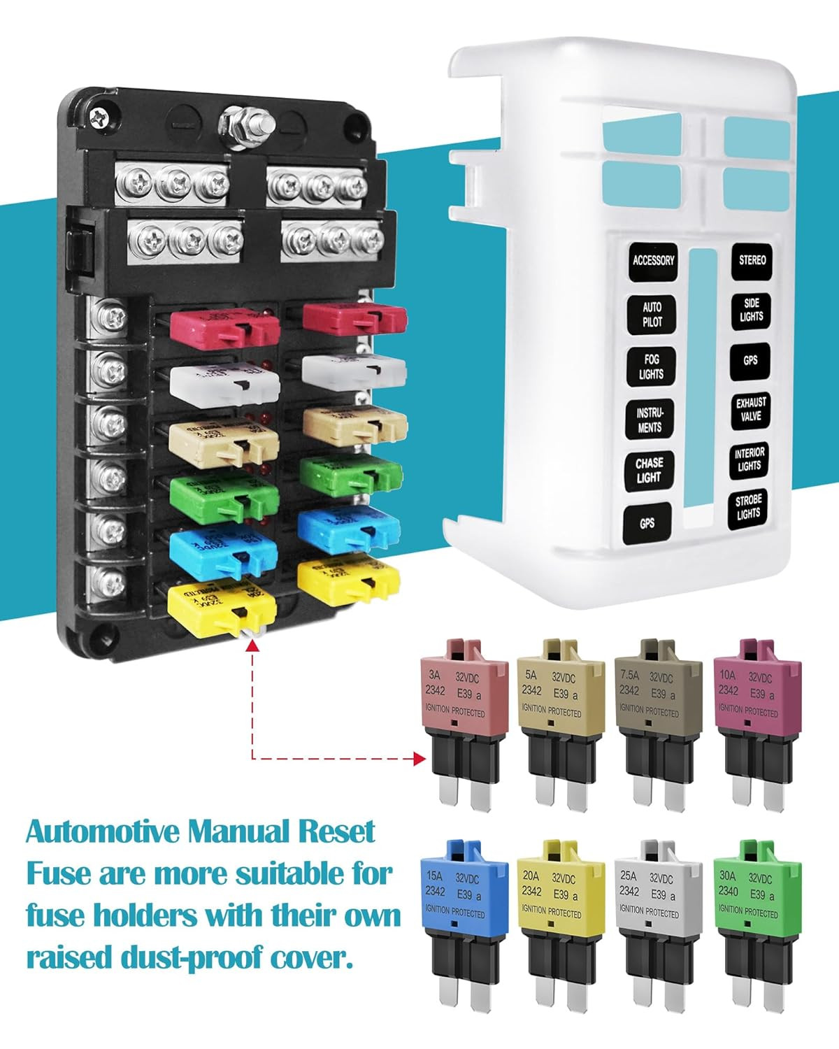 Automotive Low Profile ATC ATO Fuse Car Resettable 3A 5A 7.5A 10A 15A 20A 25A 30