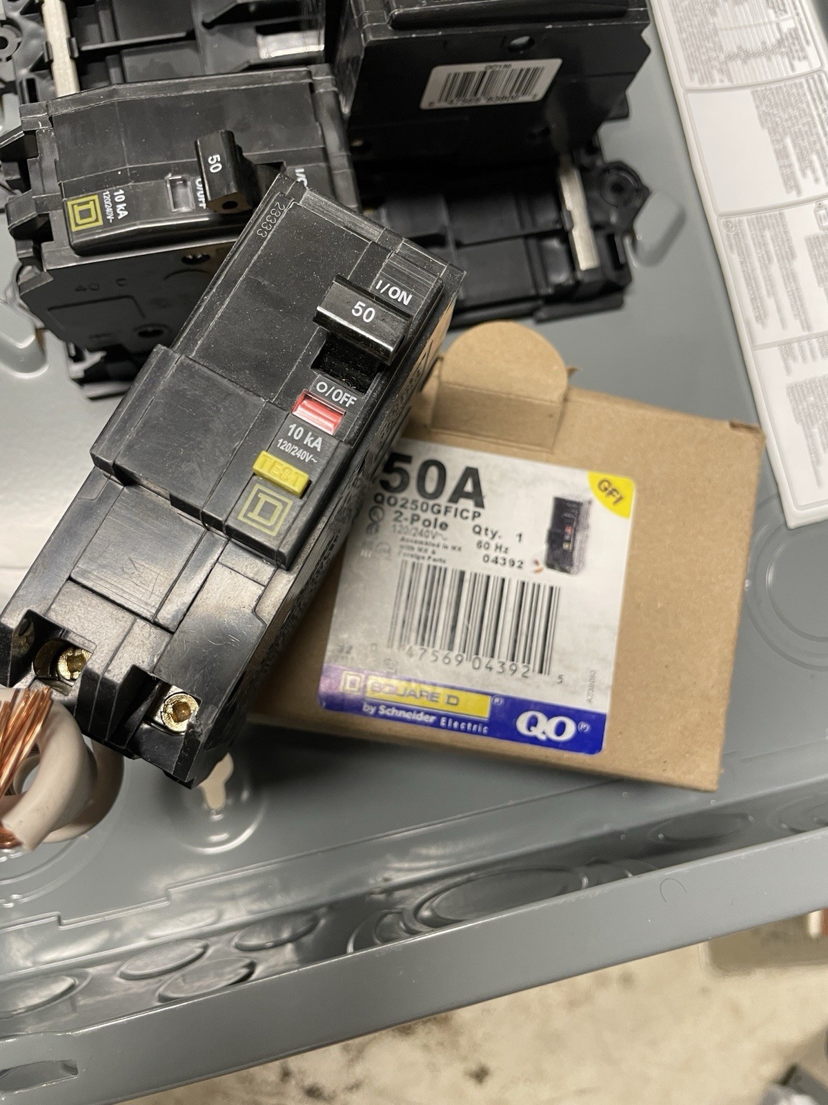 NEW ORIGINAL QO250GFI SQUARE D QO 2 POLE 50AMP GFCI GROUND-FAULT CIRCUIT BREAKER