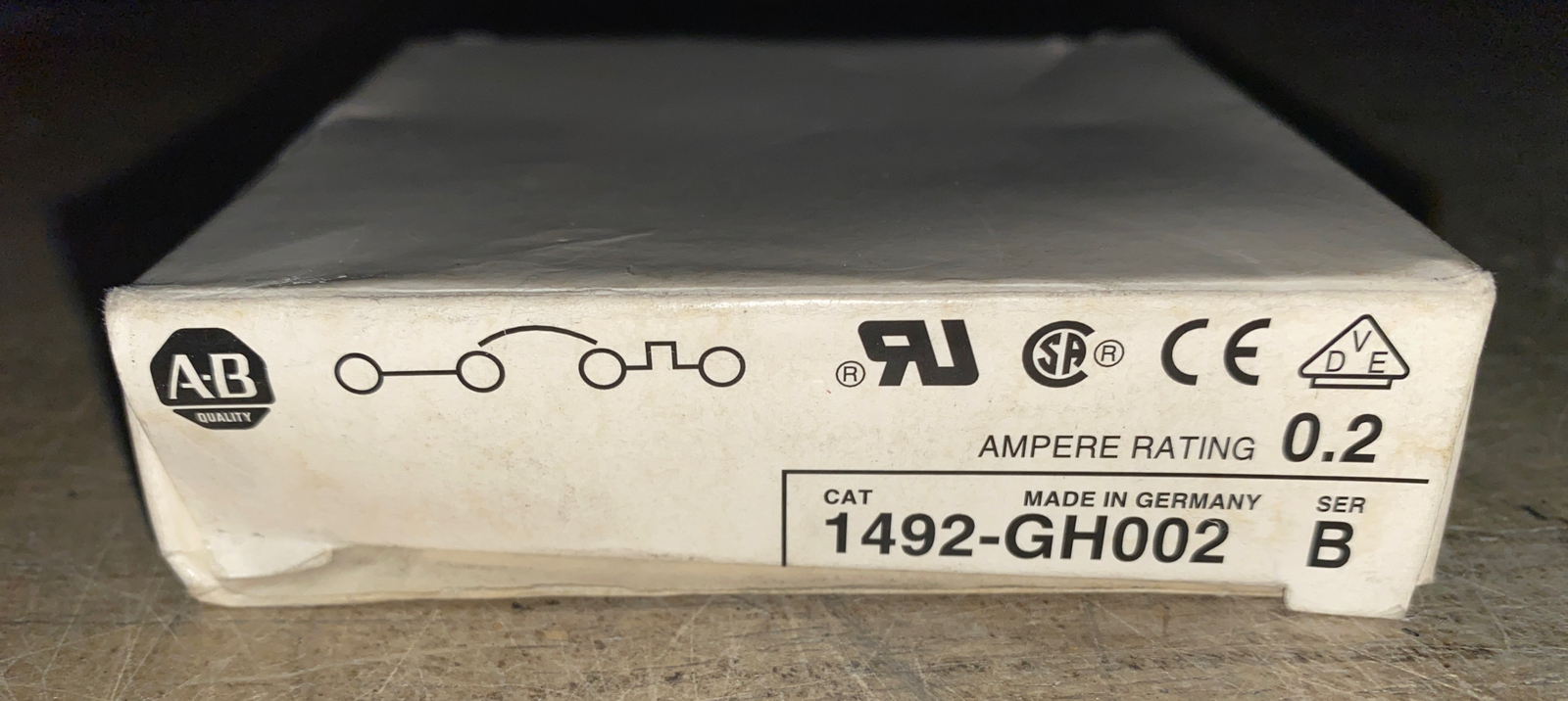 ALLEN BRADLEY 1492-GH002 SINGLE POLE 0.20 AMP CIRCUIT BREAKER 250VAC