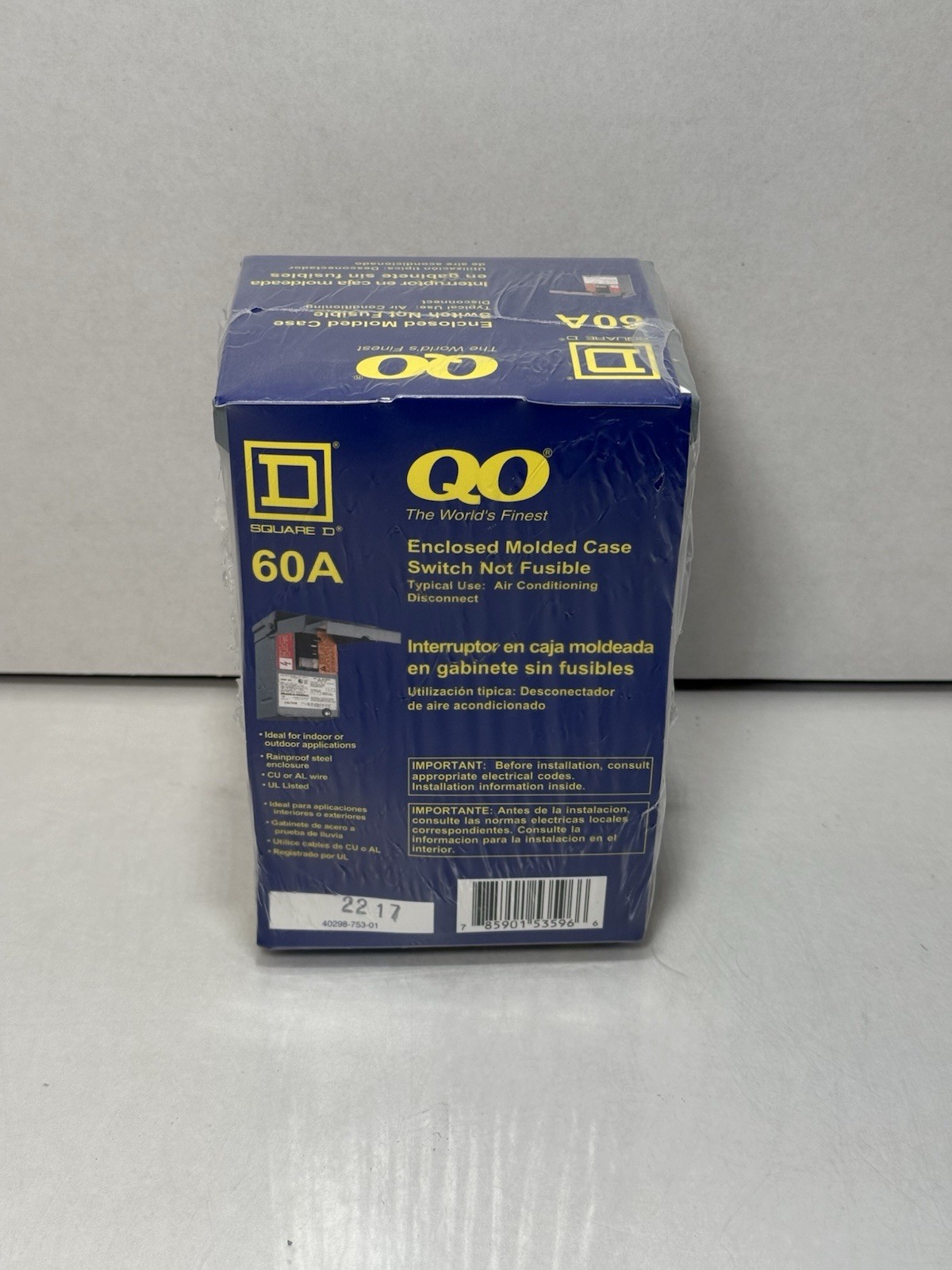 QO Square D Enclosed Molded Case Circuit Disconnect Switch Series G03 QO200TR