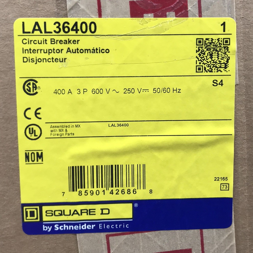 HOUSTON STOCK NEW SQUARE D LAL36400 TYPE LA 400 AMP 600V FREE SHIPPING