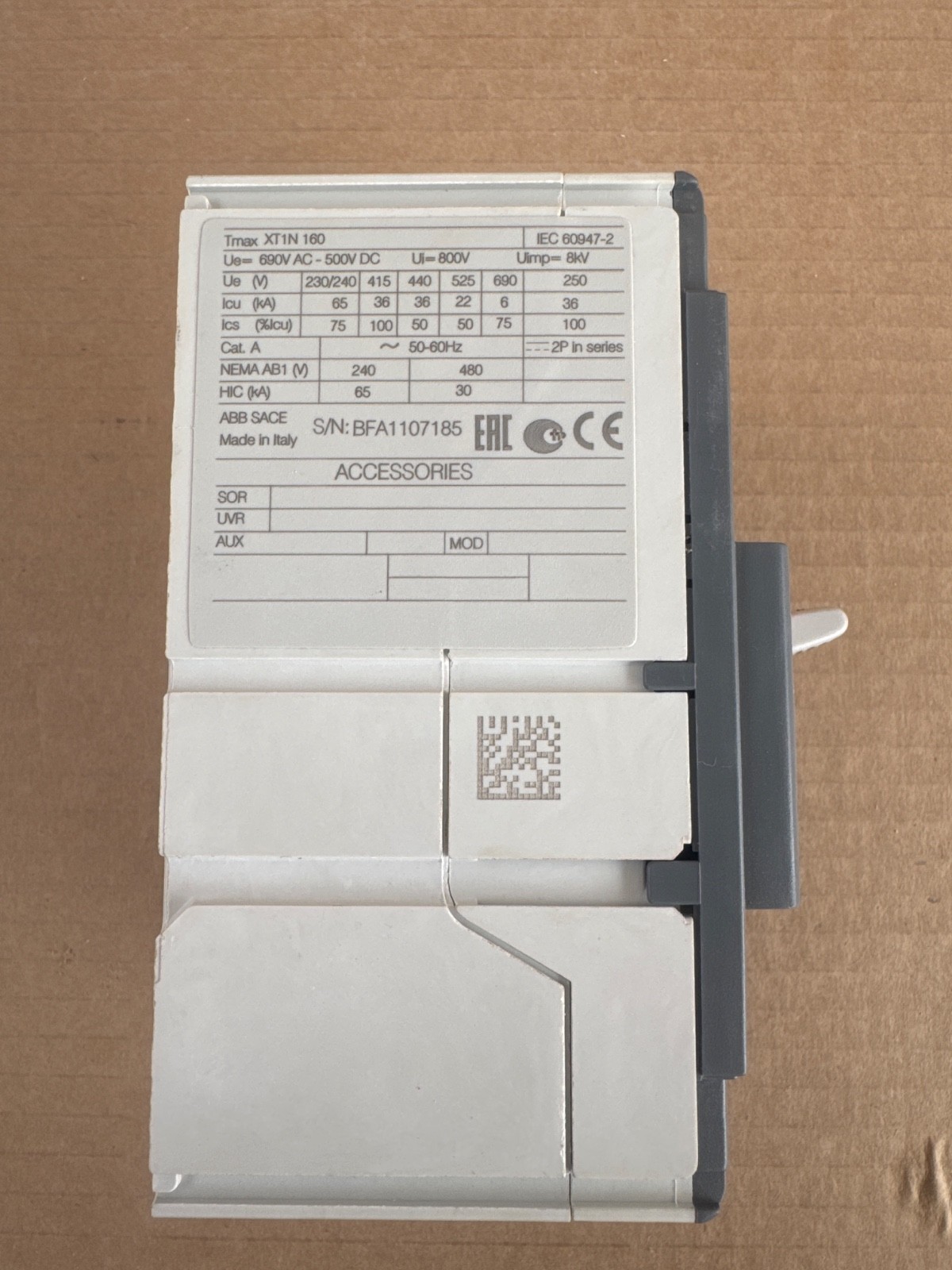 ABB XT1N 160 1SDA067417R1 125 A Circuit Breaker