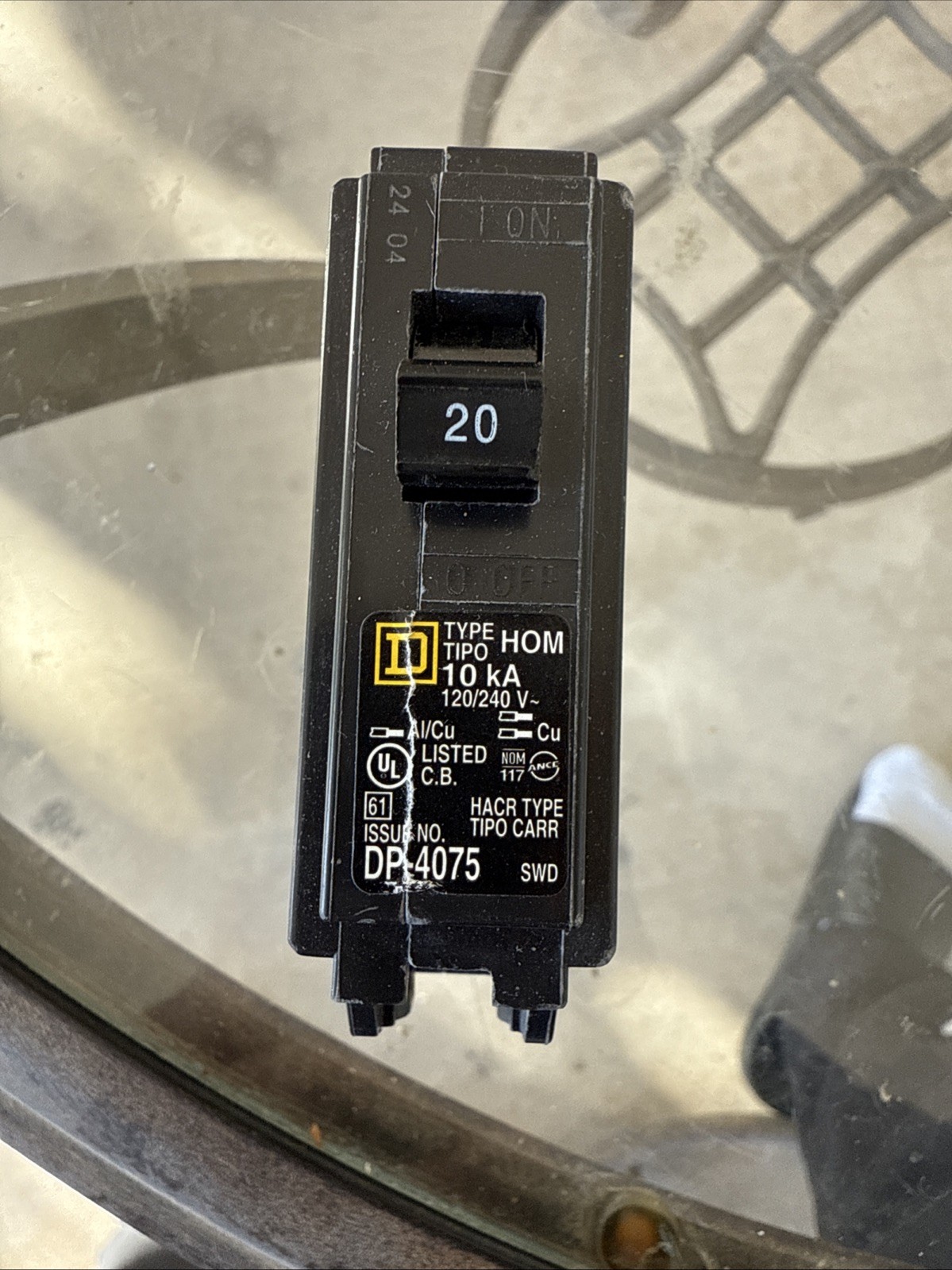 Square D HOM120CP 20 A Miniature Circuit Breaker