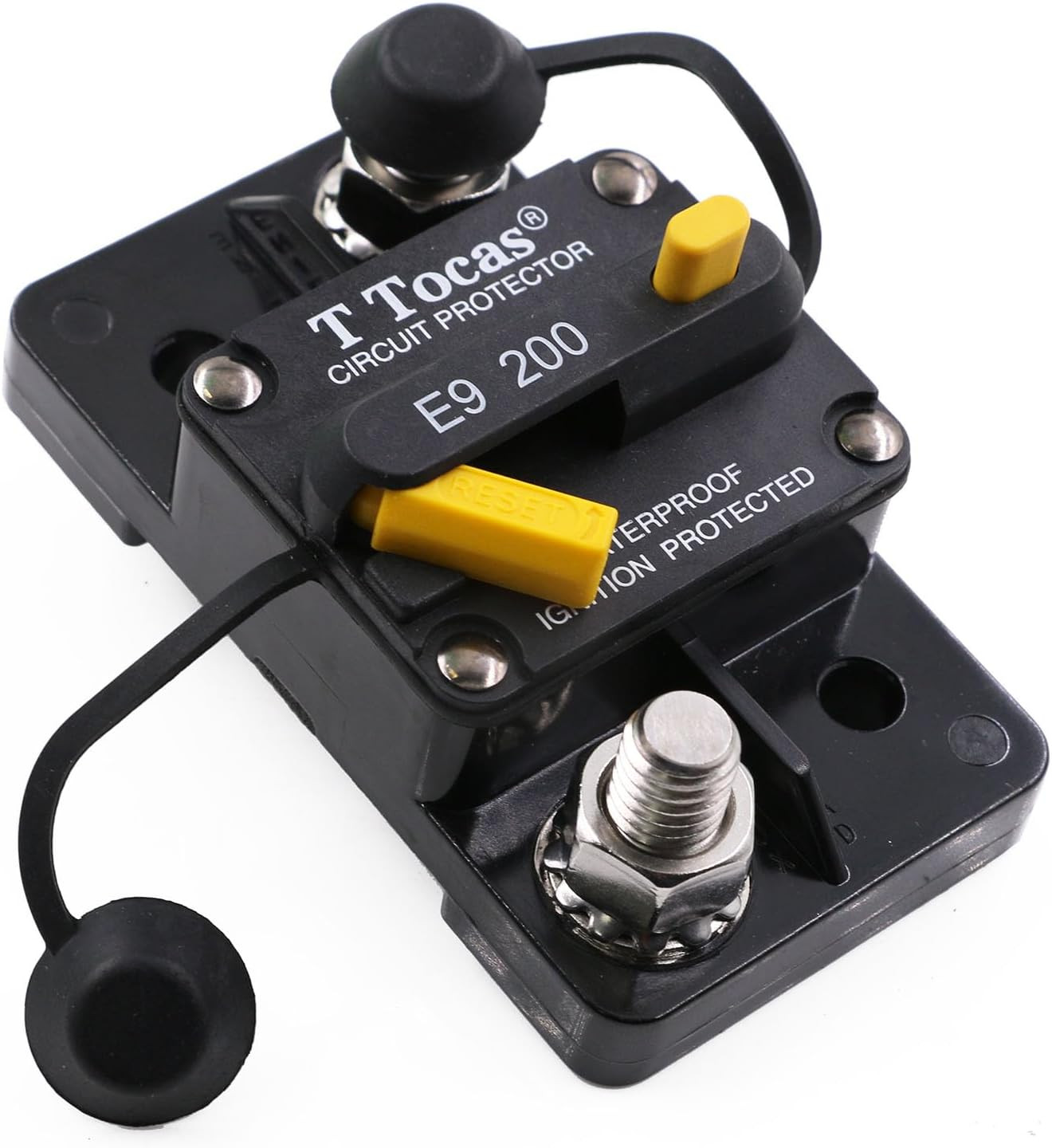 Hi-Amp 3/8″ Studs 200A Circuit Breaker Switchable with Manual Reset | 12V – 48V