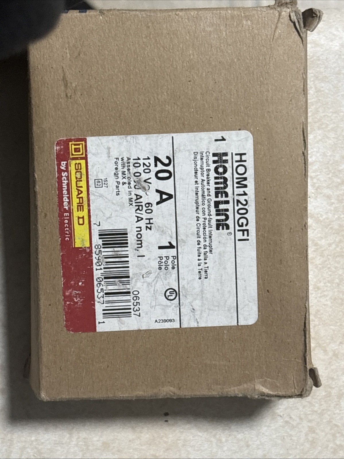 Square D HOM120GFI 20 Amp Circuit Breaker