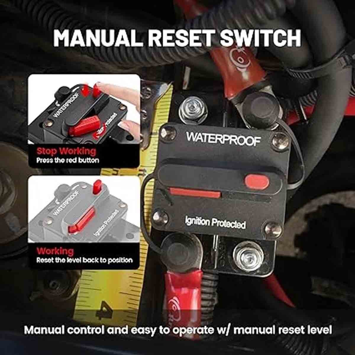 2 Pack of 30-ampere automotive and marine circuit breakers with manual reset US