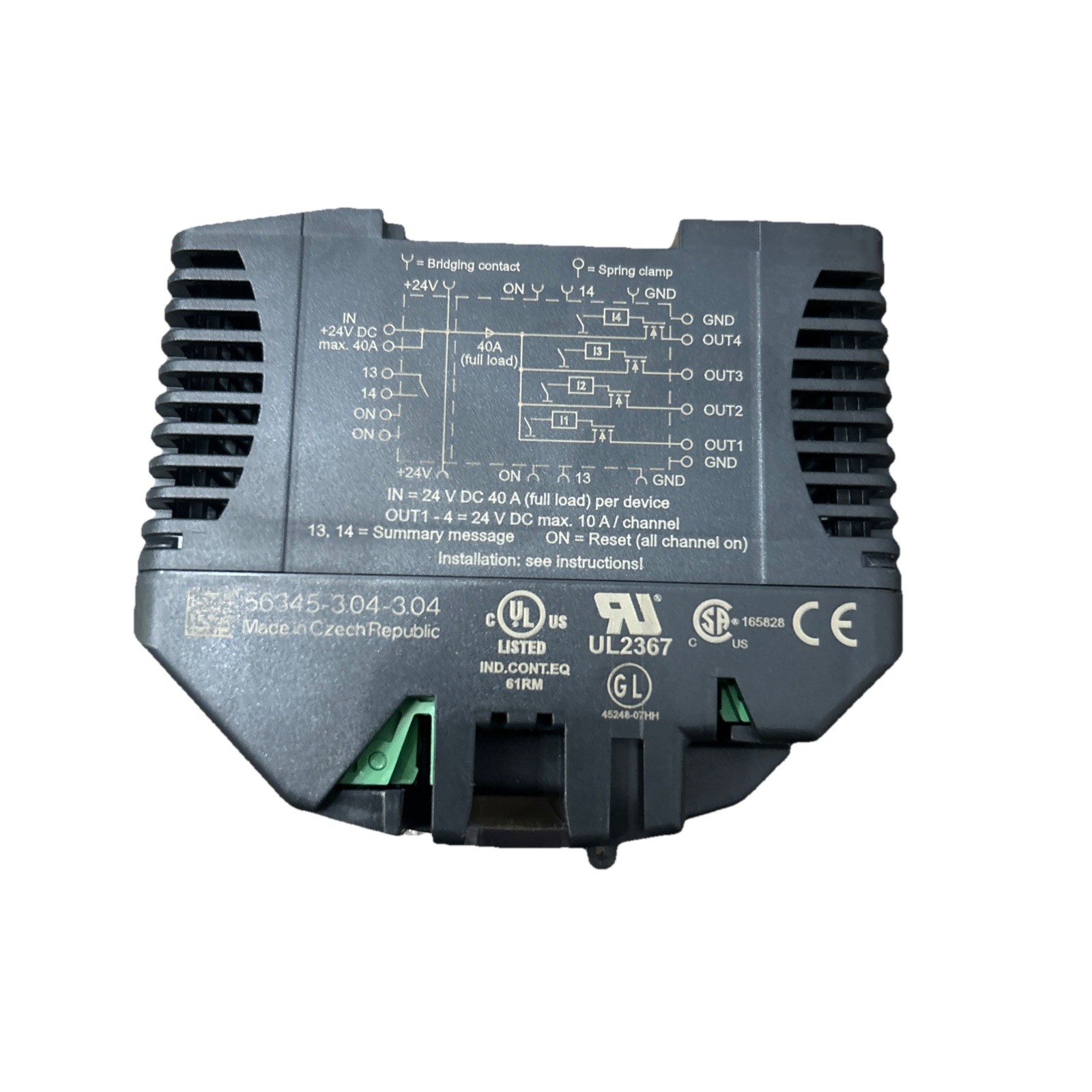 Murr Elektronik D-71570 Oppenweiler Circuit Breaker, 4 Amp, 24Vdc, 8-Channel