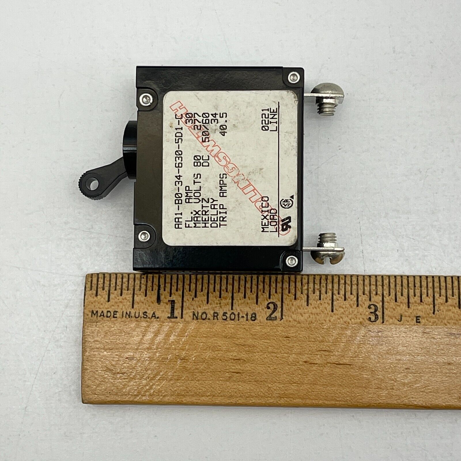 Carling Technologies 30A Circuit Breaker AA1-B0-34-630-5D1-C 1 Pole 277VAC – NEW