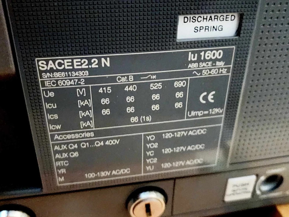 ⚡VIEW PHOTOS⚡ ABB SACE EMAX 2 E2.2 N EKIP HI-TOUCH LSIG 1600A CIRCUIT BREAKER