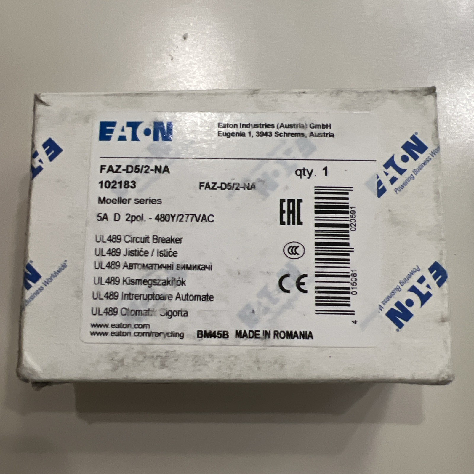 EATON CORPORATION FAZ-D5/2-NA / FAZD52NA (BRAND NEW)