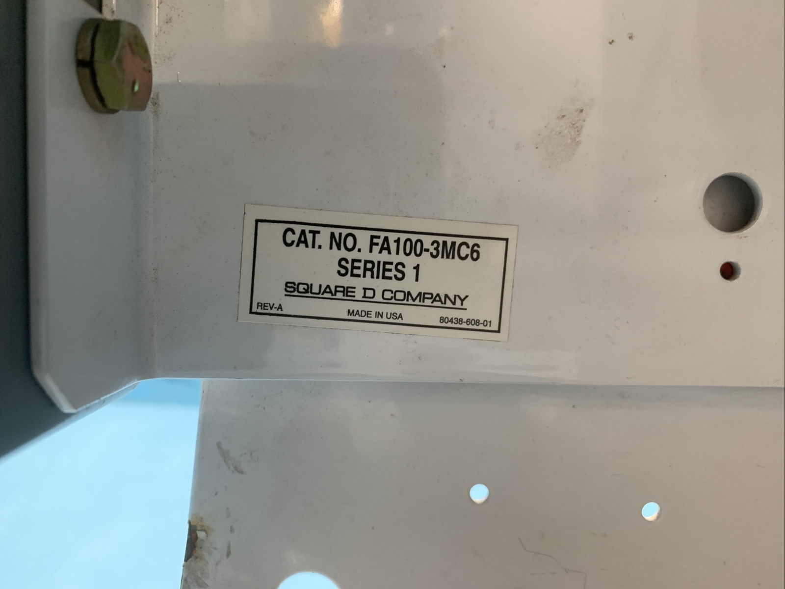 SQUARE D MCC MODEL 6 14IN BREAKER FEEDER BUCKET W/ FHP36025 25A CIRCUIT BREAKER