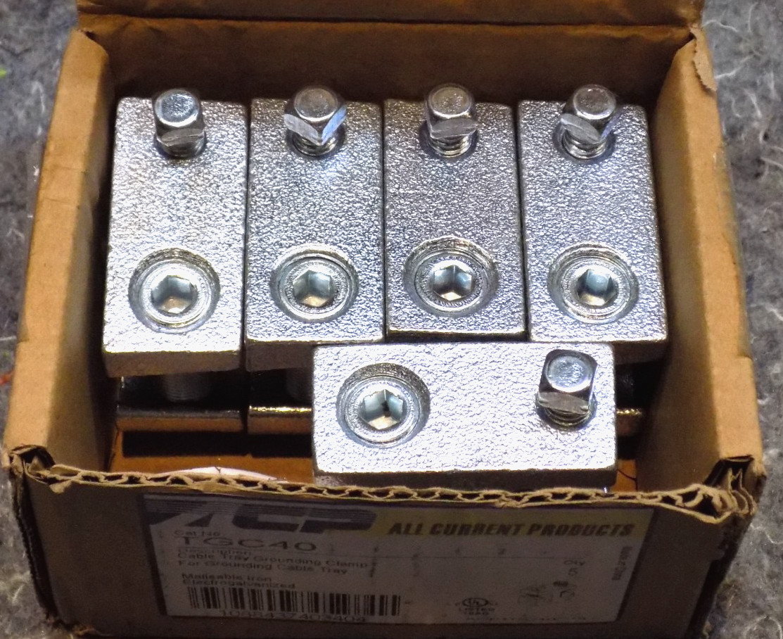 Lot of 5! New in box ACP TGC40 Cable Tray Ground Conductor Clamp #6-2/0 AWG