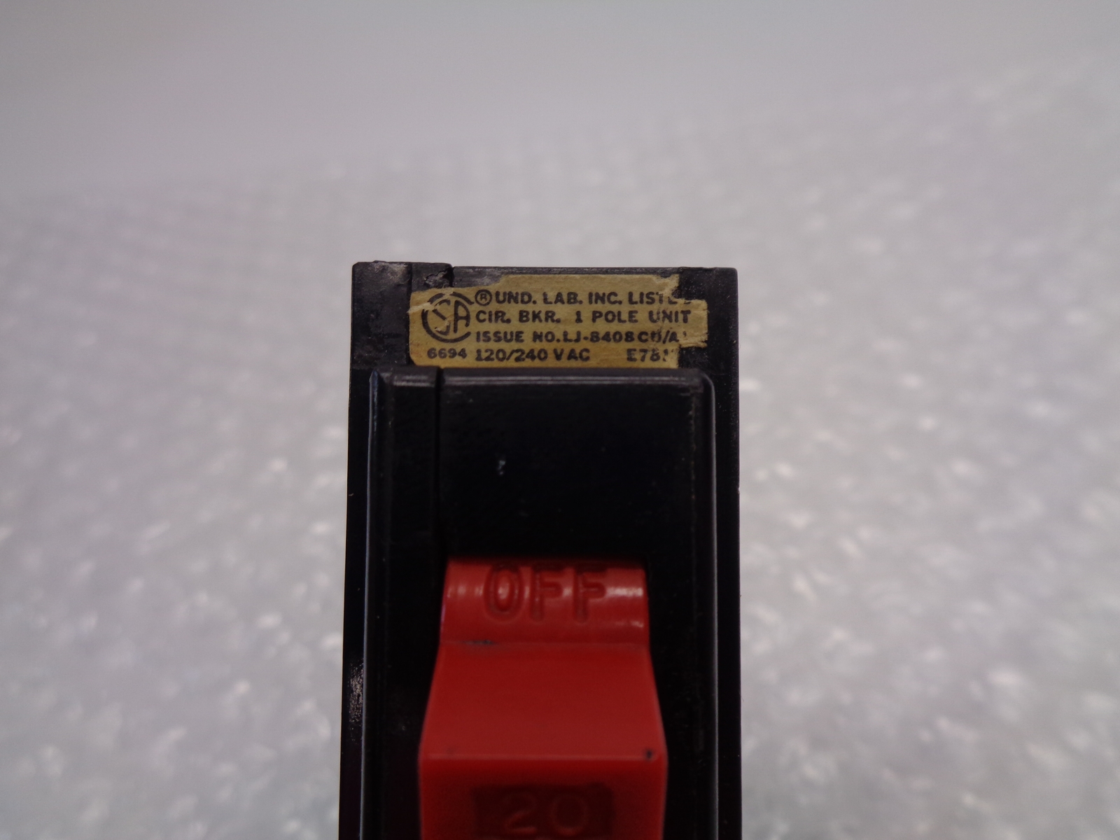 INDUSTRIAL SPARE BREAKER 1POLE 20AMPS UNMP