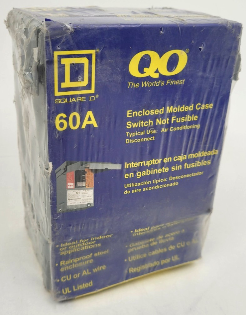 QO200TR Square D 60 Amp Enclosed Molded Case Switch – Next Day Option – New