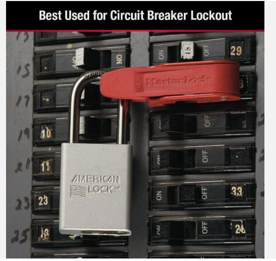 Master Lock Red Electrical Box Circuit Breaker Lockout 493B Grip Tight – New