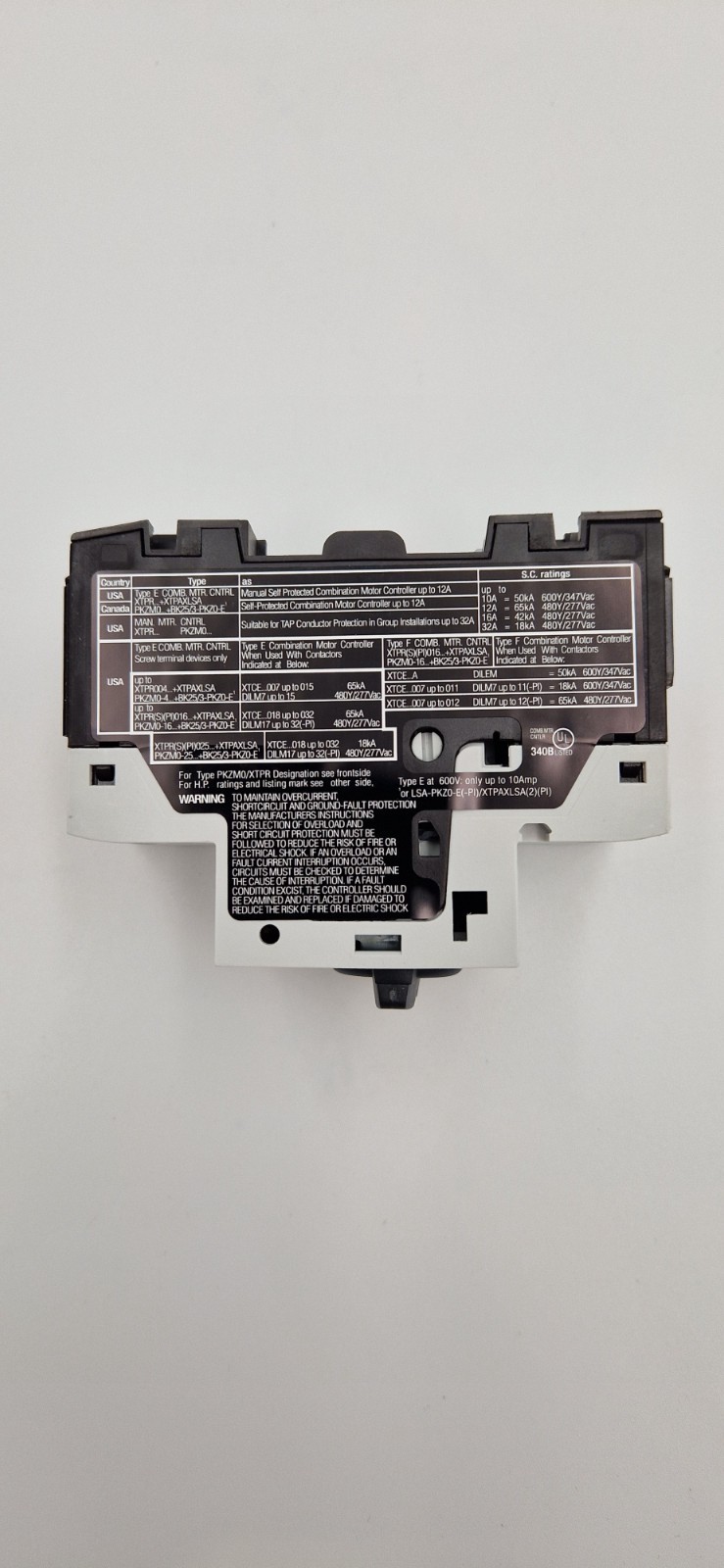 EATON Thermal Magnetic Circuit Breaker Motor Protect PKZM0-10 10 A 3 Pole US New