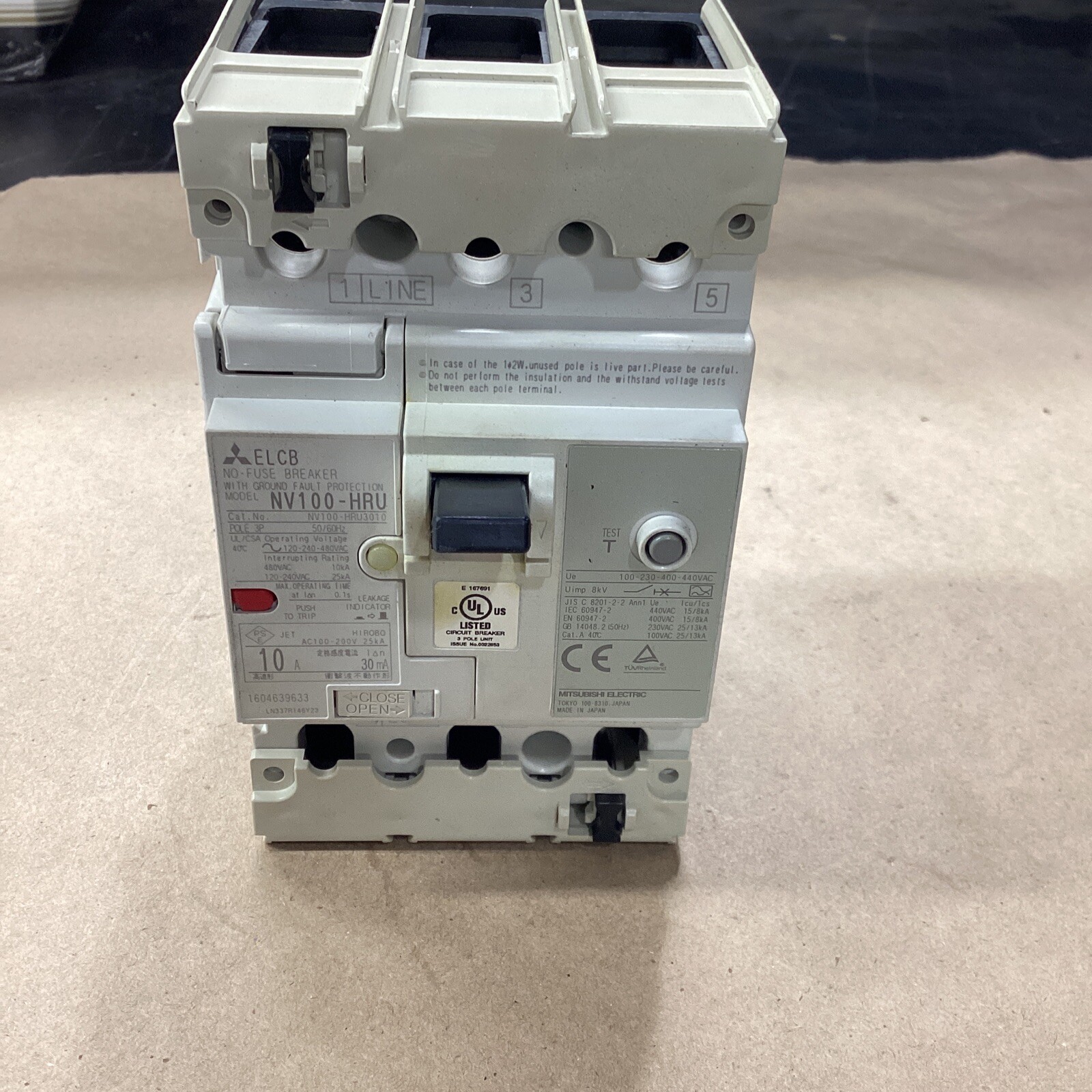 Mitsubishi NV100-HRU Circuit Breaker 10A #650K91