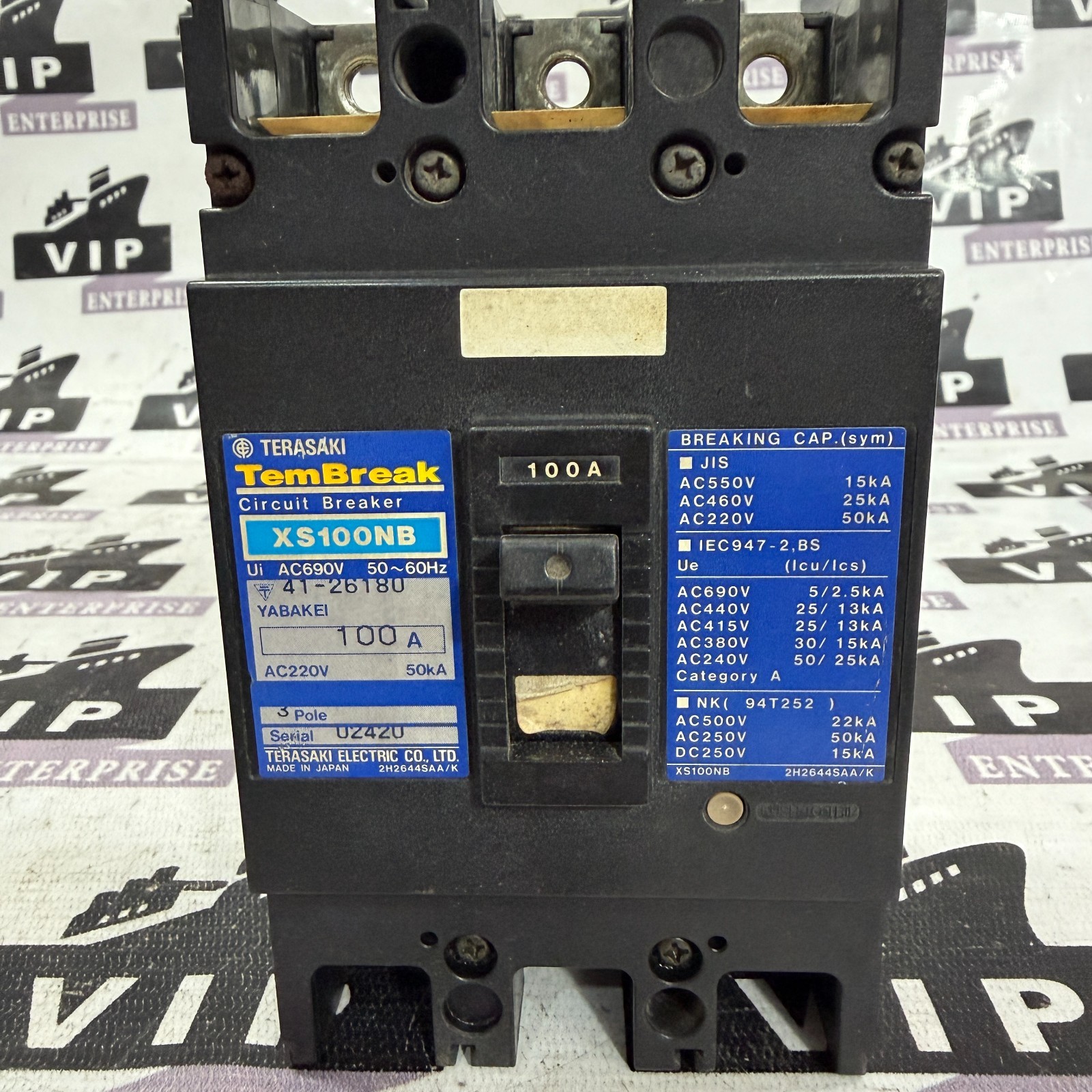 TERASAKI XS100NB CIRCUIT BREAKER 100A FREE FAST SHIPPING