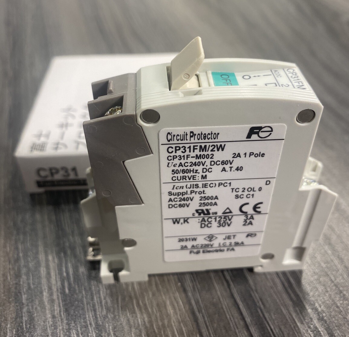 Fuji Electric CP31 FM/2W Circuit Protector 240/250VAC 60/65VDC 1-Pole 2A – USA