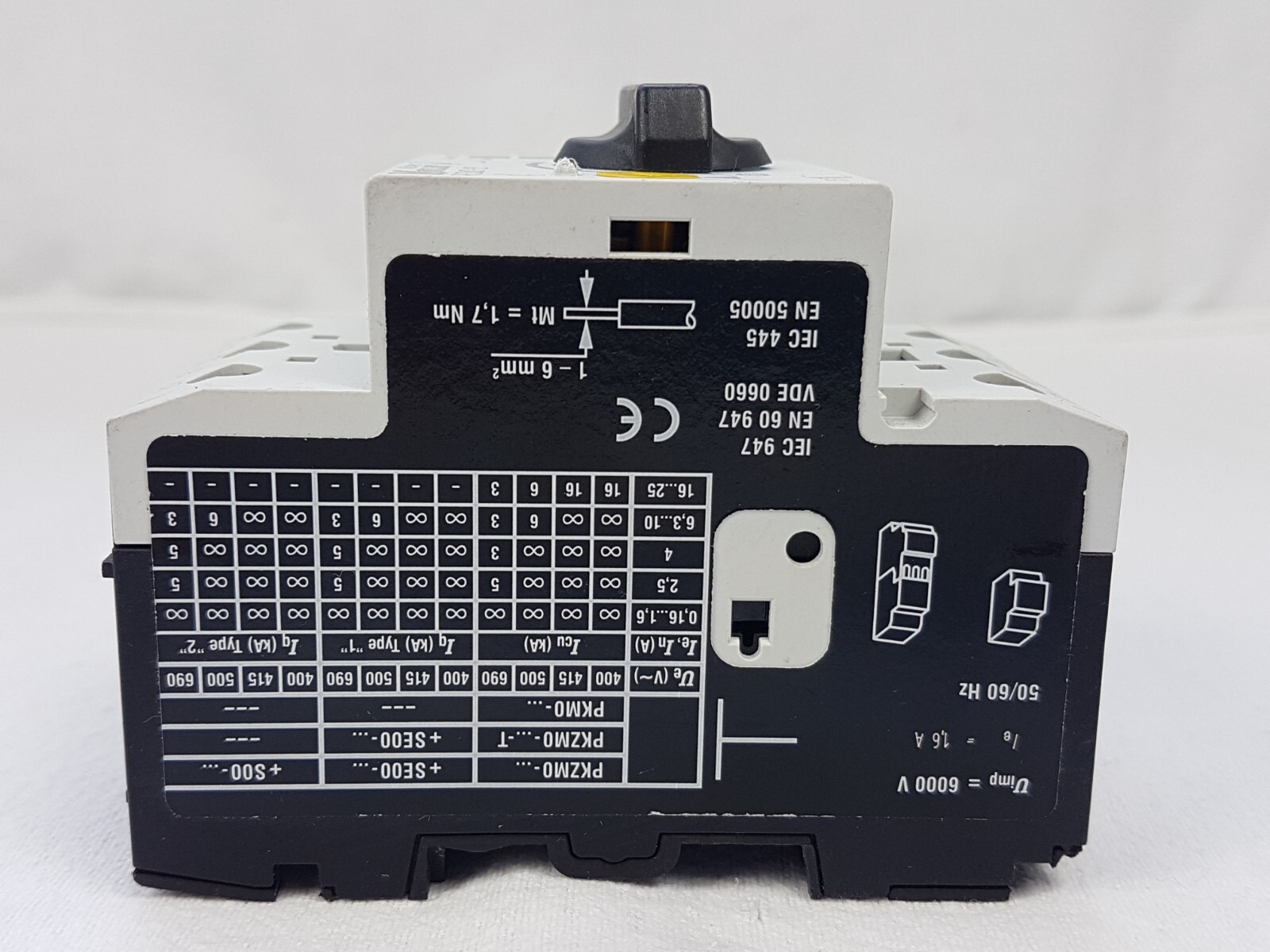 Moeller PKZM0-1.6 Circuit Breaker Motor Protector 400-690VAC 50/60Hz 1.6A Unused