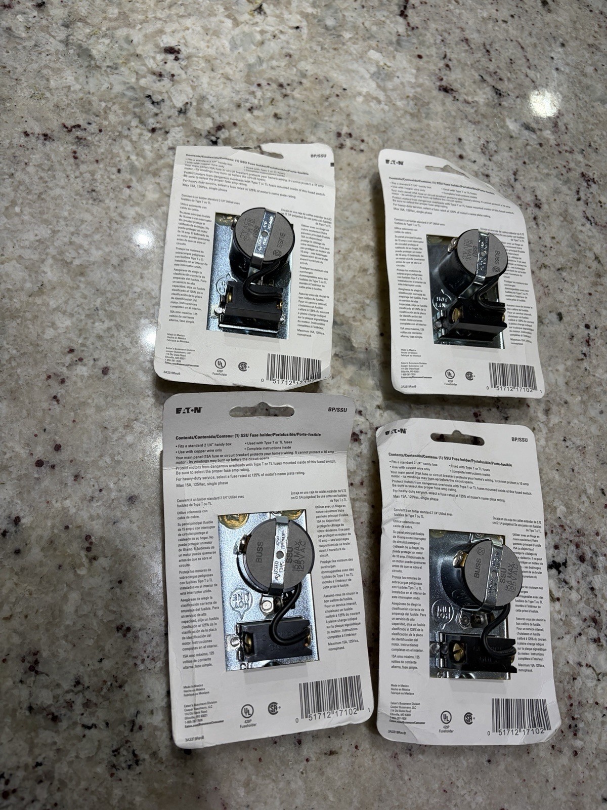 Eaton Bussmann SSU Series 2-1/4 in. Fuse Box Cover with Switch Lot Of 4