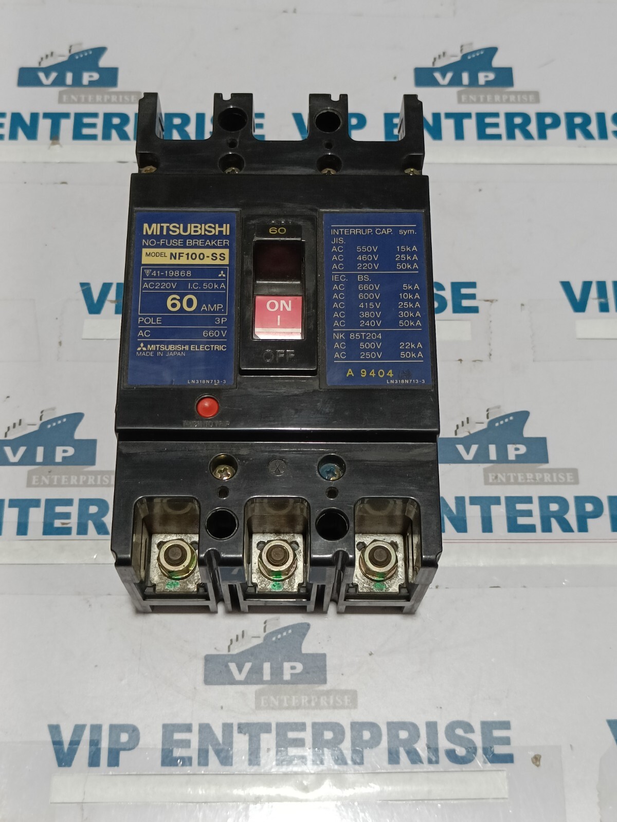 MITSUBISHI NF100-SS NO-FUSE BREAKER 60A VOLTAGE 220VAC 50KA FREE FAST SHIPPING